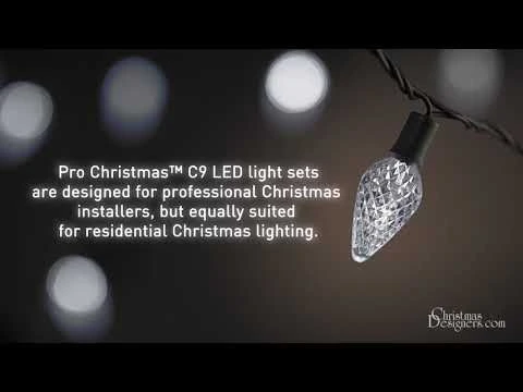26 Light Aqua C9 LED Christmas Lights - 8" Spacing 2 26 Light Aqua C9 LED Christmas Lights - 8" Spacing - Image 2