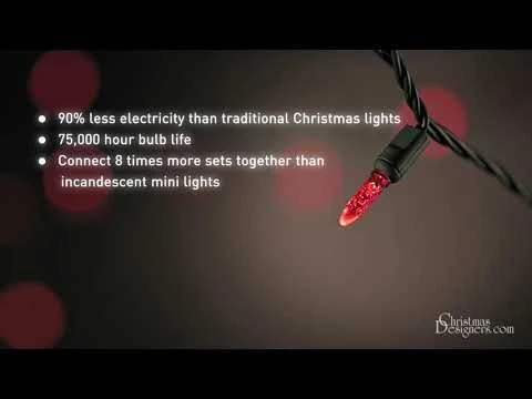 70 Light M5 Blue LED Christmas Lights - White Wire 2 70 Light M5 Blue LED Christmas Lights - White Wire - Image 2