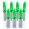 70 Light M5 Green LED Christmas Lights - White Wire
