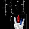 LED Icicle Lights - 70 Light Set - Red, White & Blue