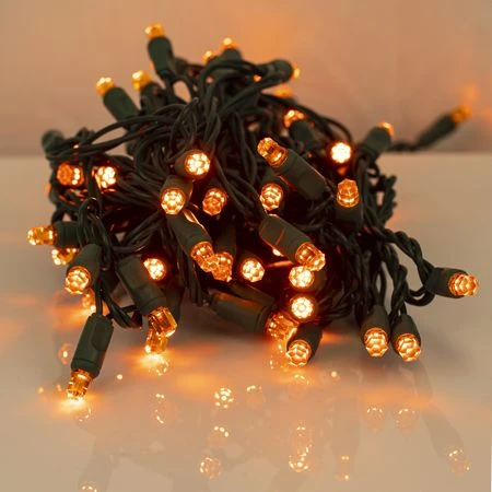 70 Light Amber/Orange Pentagon Gem LED Christmas Lights 2 70 Light Amber/Orange Pentagon Gem LED Christmas Lights - Image 2
