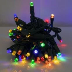 70 Light Multi Pentagon Gem LED Christmas Lights -Twinkly Trees Shop p pent 704 m d
