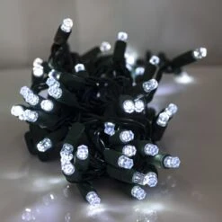 70 Light Pure White Pentagon Gem LED Christmas Lights -Twinkly Trees Shop p pent 704 pw d
