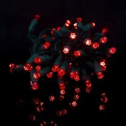 70 Light Red Pentagon Gem LED Christmas Lights 5 70 Light Red Pentagon Gem LED Christmas Lights -Twinkly Trees Shop p pent 704 r b