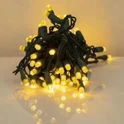 70 Light Yellow Pentagon Gem LED Christmas Lights -Twinkly Trees Shop p pent 704 y d