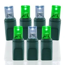 70 Light Pure White & Green 5 Mm Wide Angle Conical LED Lights