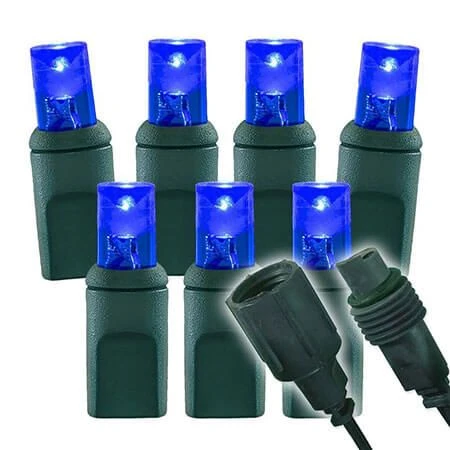 Wide Angle Conical - 4" Spacing, 70 Bulb, Grn Cord, UL Coaxial RY Plug - Full Wave - Blue 1 Wide Angle Conical - 4" Spacing, 70 Bulb, Grn Cord, UL Coaxial RY Plug - Full Wave - Blue
