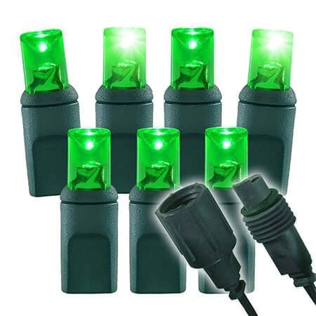 1/5 Strobing Wide Angle Conical LED - 4" Spacing, 70 Bulb, Grn Cord, UL Coaxial RY Plug - Full Wave - Green 1 1/5 Strobing Wide Angle Conical LED - 4" Spacing, 70 Bulb, Grn Cord, UL Coaxial RY Plug - Full Wave - Green