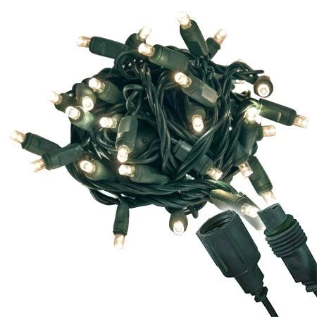 Wide Angle Conical - 6" Spacing, 50 Bulb, Grn Cord, UL Coaxial RY Plug - Full Wave - Warm White - Balled 1 Wide Angle Conical - 6" Spacing, 50 Bulb, Grn Cord, UL Coaxial RY Plug - Full Wave - Warm White - Balled