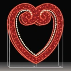 Valentine Photo Frame, 2D Glitter Mesh And Rope Light Outline