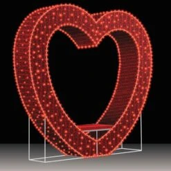 3D Valentine Photo Throne, Glitter Mesh With Rope Light Outline
