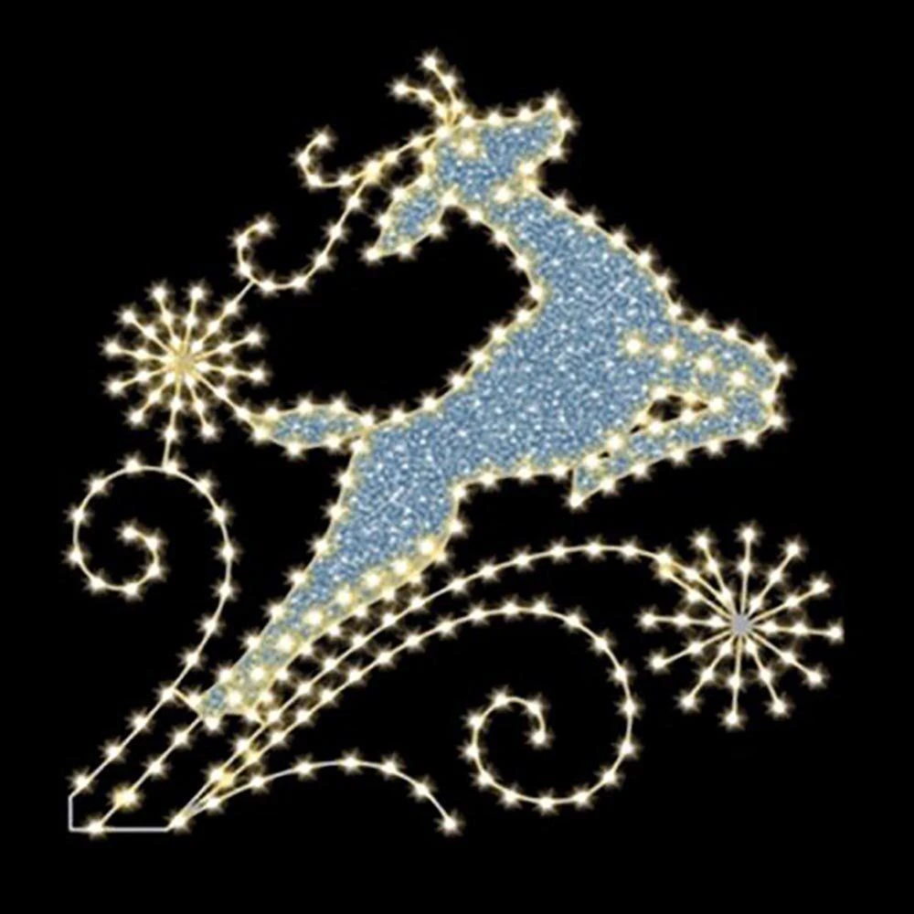 Leaping Reindeer 7' W X 7' T, 279 Bulbs, LED 1 Leaping Reindeer 7' W X 7' T, 279 Bulbs, LED