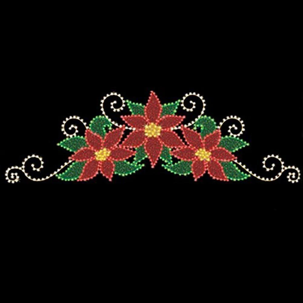 Poinsettia Spray Sign Topper 14' W X 5' T, 414 Bulbs, LED 1 Poinsettia Spray Sign Topper 14' W X 5' T, 414 Bulbs, LED