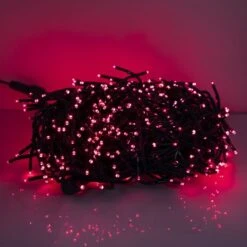 LED Cluster Light Set - 8 Function Memory Controller With Remote - 500 Bulbs - Magenta