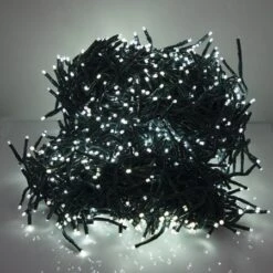 LED Cluster Light Set - 8 Function Memory Controller With Remote - 3 Sets Of 500 Bulbs - Cool Mint