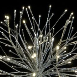 24" Silver Twinkle Starburst - Warm White LED Lights -Twinkly Trees Shop sl tsb 24 ww sl 2 1