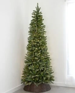 7.5' Indoor LED Norway Spruce Slimline Christmas Tree - Warm White