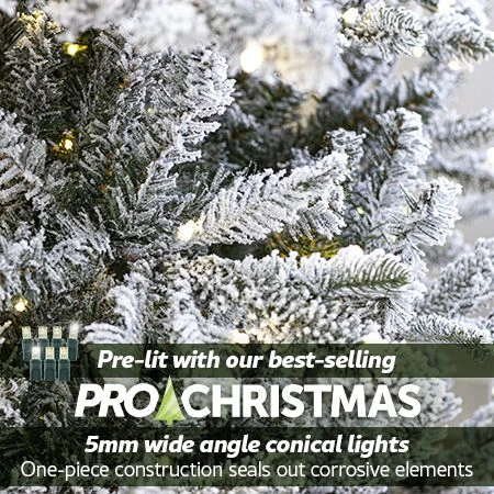 7.5' Indoor LED Flocked Siberian Fir Christmas Tree - Warm White 2 7.5' Indoor LED Flocked Siberian Fir Christmas Tree - Warm White - Image 2