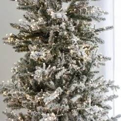 7.5' Indoor LED Flocked Alpine Fir Christmas Tree - Warm White -Twinkly Trees Shop t it 75 1234 ww 10
