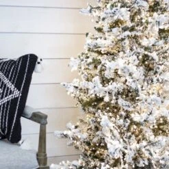 9' Indoor LED Flocked Alpine Fir Christmas Tree - Warm White -Twinkly Trees Shop t it 75 1234 ww 3