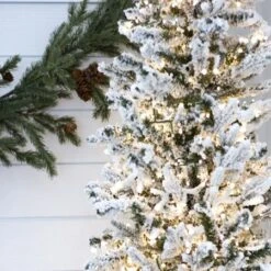 7.5' Indoor LED Flocked Alpine Fir Christmas Tree - Warm White -Twinkly Trees Shop t it 75 1234 ww 4