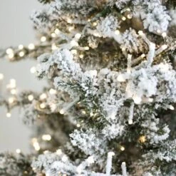 7.5' Indoor LED Flocked Alpine Fir Christmas Tree - Warm White -Twinkly Trees Shop t it 75 1234 ww 6