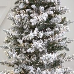 7.5' Indoor LED Flocked Alpine Fir Christmas Tree - Warm White -Twinkly Trees Shop t it 75 1234 ww 9