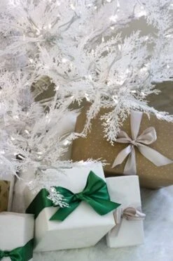 7.5' Indoor LED Glacier Fir White Christmas Tree - With Multi-Function Pure White/Warm White Lights -Twinkly Trees Shop t it 75 1236 wwcw 8