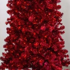 7.5' Indoor LED Shimmer Spruce Tinsel Christmas Tree - Red -Twinkly Trees Shop t it 75 1238 r 4 crop