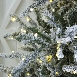 9' Indoor LED Flocked Siberian Fir Christmas Tree - Warm White -Twinkly Trees Shop t it 9 1231 ww 3 crop