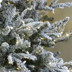 9' Indoor LED Flocked Siberian Fir Christmas Tree - Warm White -Twinkly Trees Shop t it 9 1231 ww 4 crop