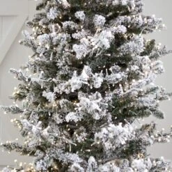 9' Indoor LED Flocked Alpine Fir Christmas Tree - Warm White -Twinkly Trees Shop t it 9 1235 ww 2