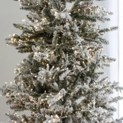 9' Indoor LED Flocked Alpine Fir Christmas Tree - Warm White -Twinkly Trees Shop t it 9 1235 ww 4