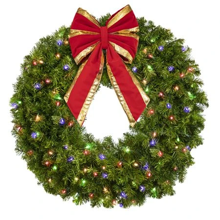 36" Lit Multicolor Deluxe Oregon Fir Wreath - Bow Option Available 2 36" Lit Multicolor Deluxe Oregon Fir Wreath - Bow Option Available - Image 2