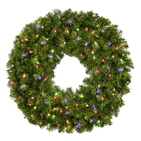 36" Lit Multicolor Deluxe Oregon Fir Wreath - Bow Option Available 1 36" Lit Multicolor Deluxe Oregon Fir Wreath - Bow Option Available