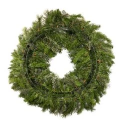 36" Lit Warm White Deluxe Mixed Pine Wreath - Bow Option Available -Twinkly Trees Shop w 36 mpu back 1
