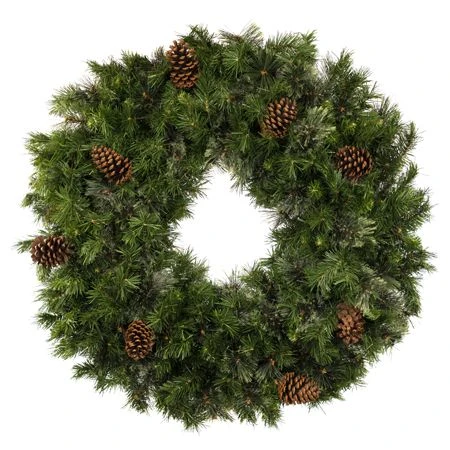 48" Unlit Deluxe Mixed Pine Wreath - Bow Option Available 1 48" Unlit Deluxe Mixed Pine Wreath - Bow Option Available