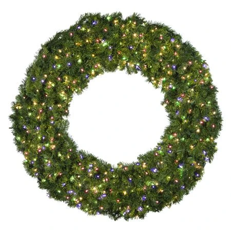 60" Lit Multi Deluxe Oregon Fir Wreath - Bow Option Available 1 60" Lit Multi Deluxe Oregon Fir Wreath - Bow Option Available