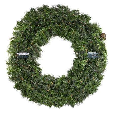 60" Lit Warm White Deluxe Mixed Pine Wreath - Bow Option Available 5 60" Lit Warm White Deluxe Mixed Pine Wreath - Bow Option Available - Image 5