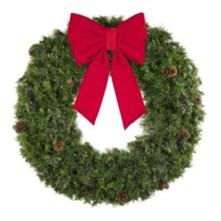 60" Unlit Deluxe Mixed Pine Wreath - Bow Option Available -Twinkly Trees Shop w 60 mpu t6 b vb 24 r