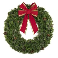60" Unlit Deluxe Mixed Pine Wreath - Bow Option Available -Twinkly Trees Shop w 60 mpu t6 b vb 24 rgt