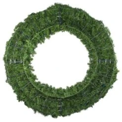72" Lit Pure White Deluxe Oregon Fir Wreath - Bow Option Available -Twinkly Trees Shop w 72 dof back 1 1 1 2