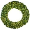 96" Lit Warm White Deluxe Oregon Fir Wreath - Bow Option Available