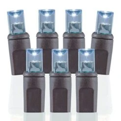 50 Light 4600K Pure White 5 Mm Wide Angle Conical LED Christmas Lights - Brown Wire