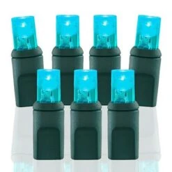 70 Light Aqua 5 Mm Wide Angle Conical LED Christmas Lights