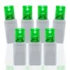 70 Light Green 5 Mm Wide Angle Conical LED Christmas Lights - White Wire