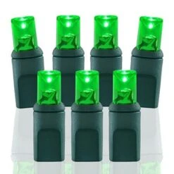 70 Lights Green 5 Mm Wide Angle Conical LED Christmas Lights