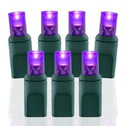 50 Light Purple 5 Mm Wide Angle Conical LED Christmas Lights