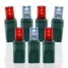 70 Light Pure White & Red 5 Mm Wide Angle Conical LED Christmas Lights