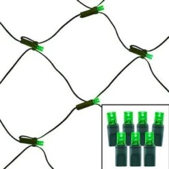 100 Light Green 5 Mm Wide Angle Conical LED Net Lights